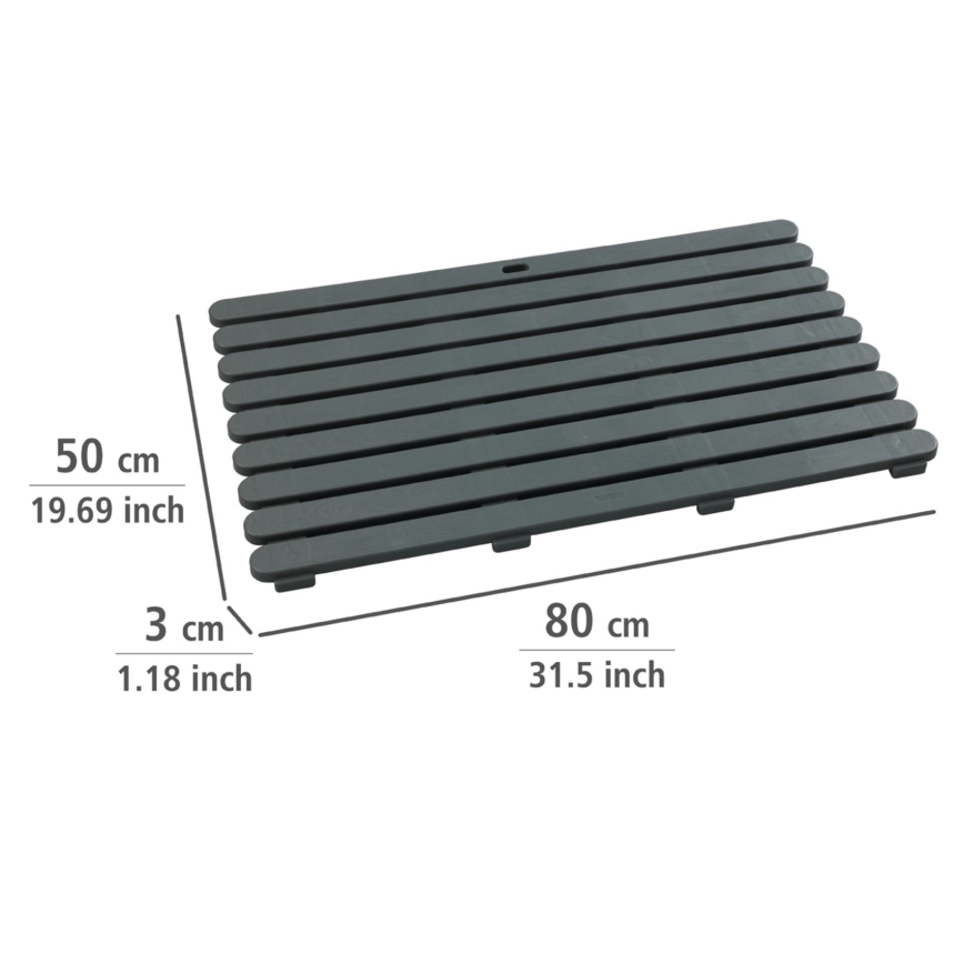 WENKO 22948100 - Fußmatte für Innen- und Außenbereich, 50 x 80 cm, Grau
