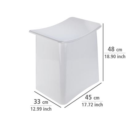 WENKO 22949100 - Hocker WING 45x48 cm weiß/schwarz