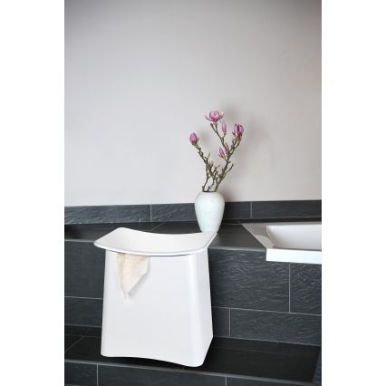 WENKO 22949100 - Hocker WING 45x48 cm weiß/schwarz