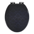 WENKO 22977100-WC-Sitz BELLEVUE 35,5x42,5 cm Anthrazit/Silber