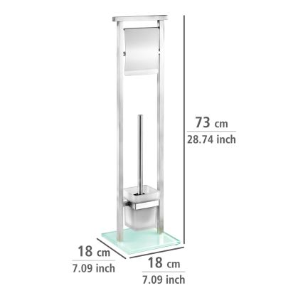 WENKO 22992100 - WC-Bürste DEBAR 18x73 cm Edelstahl/satiniert/weiß