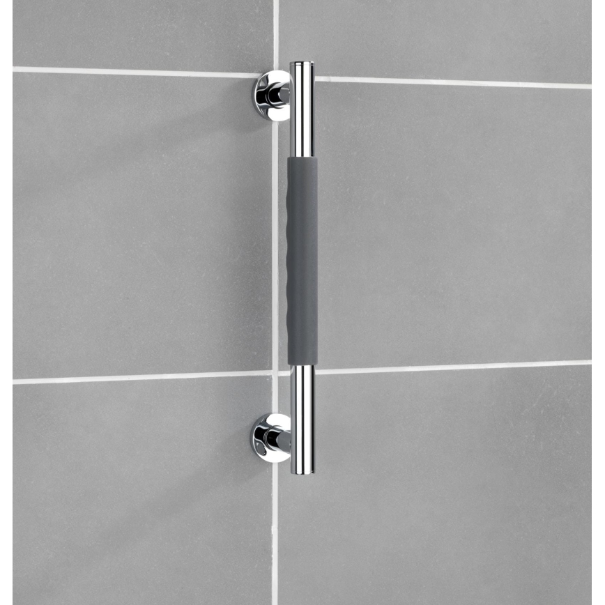 WENKO 23284100-SECURA-Griff 40,5 x 9 cm Edelstahl/Anthrazit/Glänzender Chrom