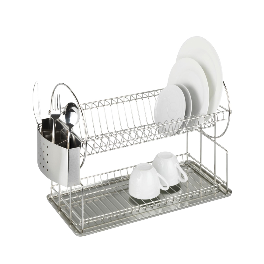 WENKO 2329100 - Geschirrabtropfer DUO 21x33 cm Edelstahl/silber