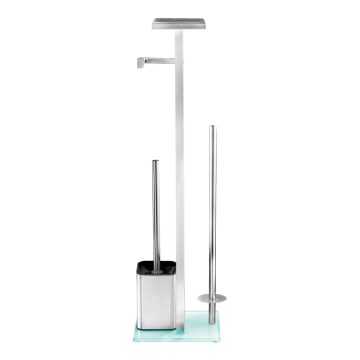 WENKO 23364100 - WC-Bürste DEBAR 21x70,5 cm Edelstahl/satin/weiß