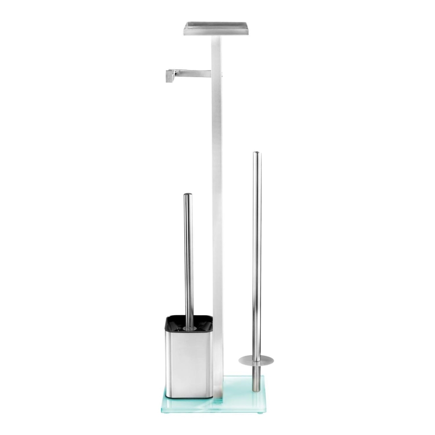 WENKO 23364100 - WC-Bürste DEBAR 21x70,5 cm Edelstahl/satin/weiß