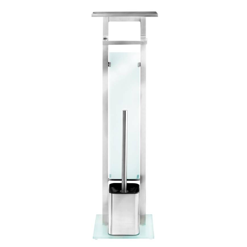 WENKO 23364100 - WC-Bürste DEBAR 21x70,5 cm Edelstahl/satin/weiß