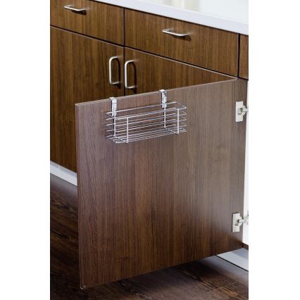 WENKO 2344100 - SLIM-Ablagekorb, 24 x 11,5 cm, glänzender Chrom/Schwarz