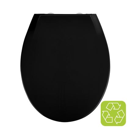 WENKO 23443100-WC WC-Sitz KOS 44x37 cm schwarz/silber