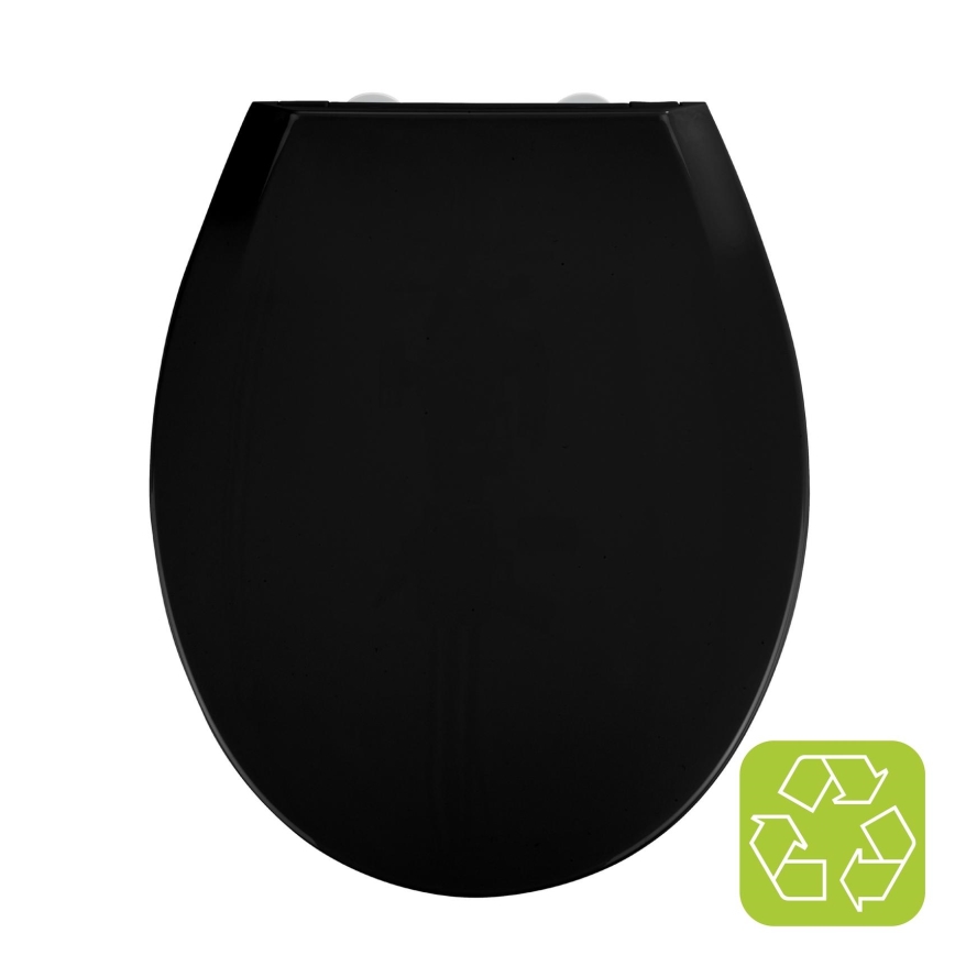 WENKO 23443100-WC WC-Sitz KOS 44x37 cm schwarz/silber