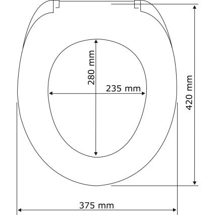 WENKO 23443100-WC WC-Sitz KOS 44x37 cm schwarz/silber