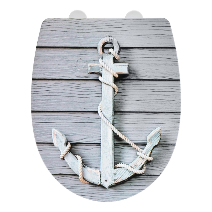 WENKO 23536100-WC-Sitz RELIEF 36,5x45 cm mehrfarbig/silberfarben