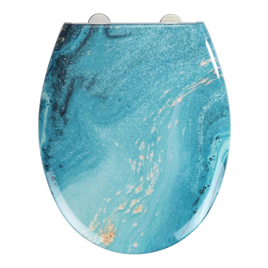 WENKO 23571100-WC WC-Sitz 300/350 kg, 44,5 x 37 cm, mehrfarbig/silber