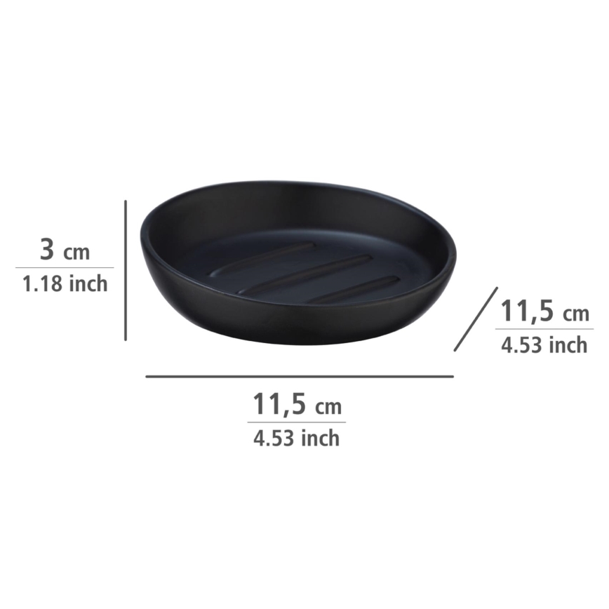 WENKO 23653100 - Seifenschale BADI 11,5x3 cm schwarz
