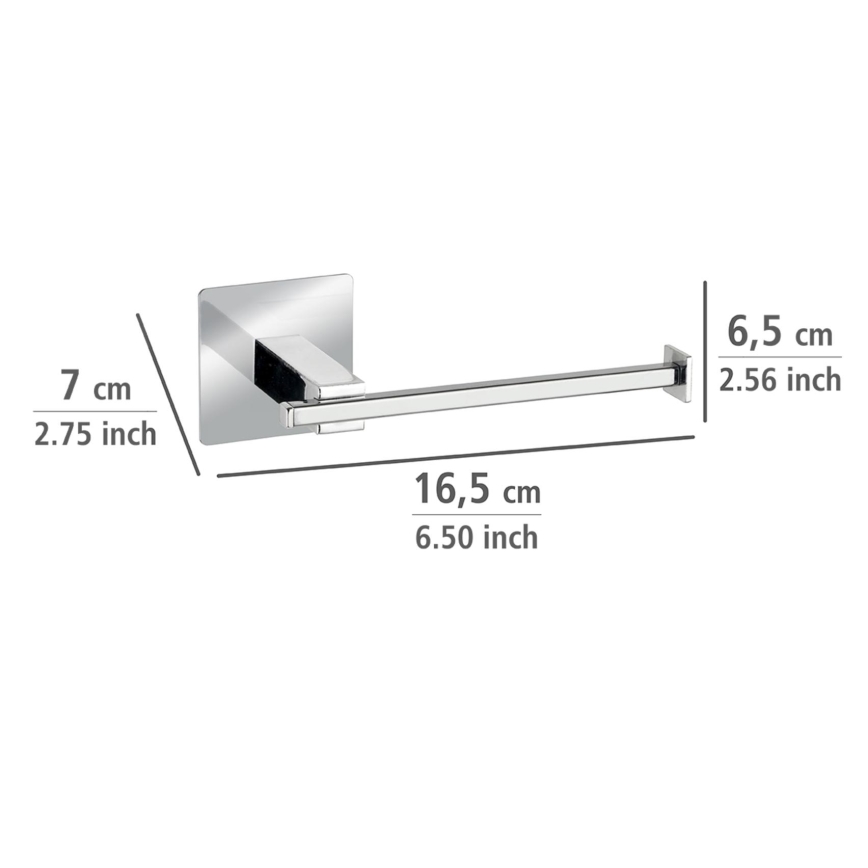 WENKO 23859800 - Toilettenpapierhalter TURBO-LOC QUADRO ED 16,5x6,5 cm Edelstahl