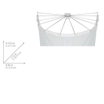 WENKO 23863100 - Duschhalter 96x72 cm Edelstahl/weiß
