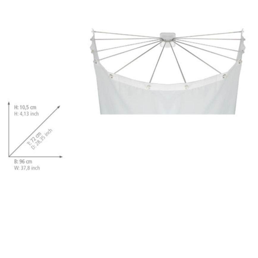WENKO 23863100 - Duschhalter 96x72 cm Edelstahl/weiß