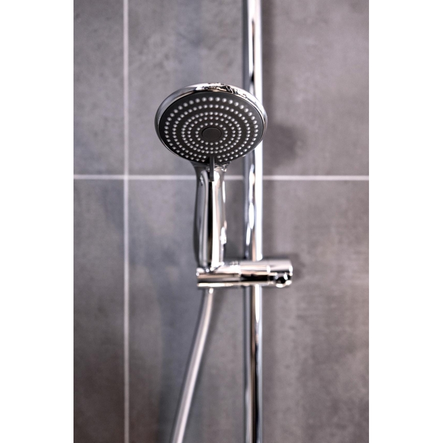 WENKO 23992100 - Duschkopf WASSERSPAR-SYSTEM 9,5 x 9,5 cm, hochglänzender Chrom/Grau