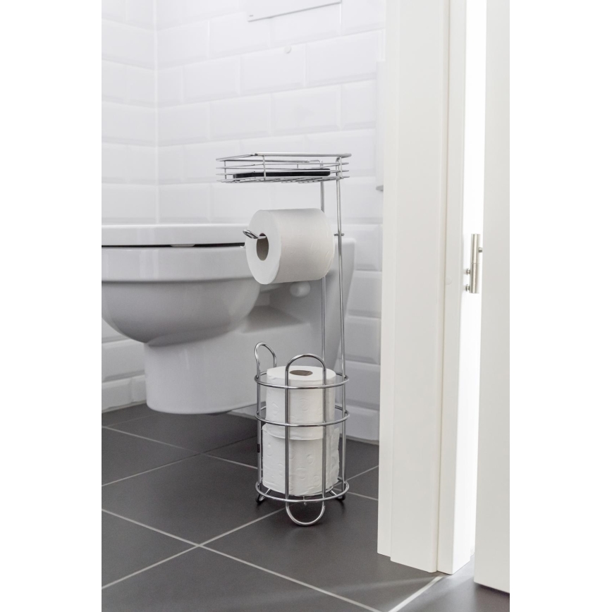 WENKO 24074800 - Toilettenpapierhalter 16x59 cm, Hochglanz-Chrom