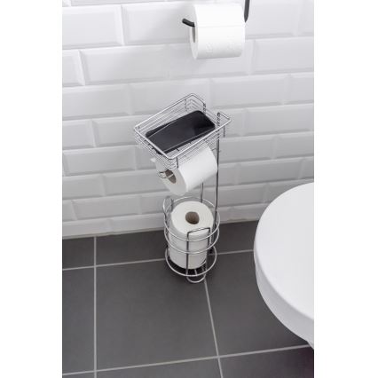 WENKO 24074800 - Toilettenpapierhalter 16x59 cm, Hochglanz-Chrom