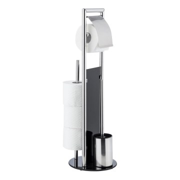 WENKO 24075800 - WC-Set RAVINA 20x707 cm Edelstahl/silber/schwarz