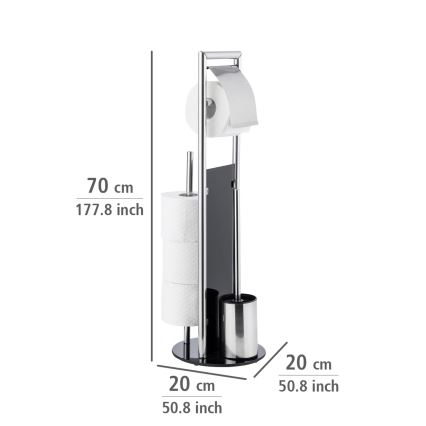 WENKO 24075800 - WC-Set RAVINA 20x707 cm Edelstahl/silber/schwarz