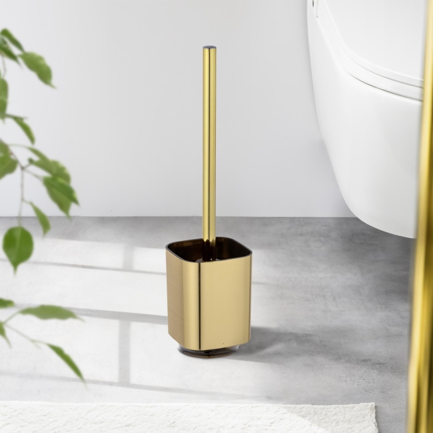 WENKO 24162100 - WC-Bürste AURON 9x38,5 cm goldfarben
