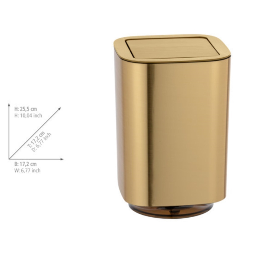 WENKO 24163100 - Abfalleimer AURON 17x25,5 cm gold
