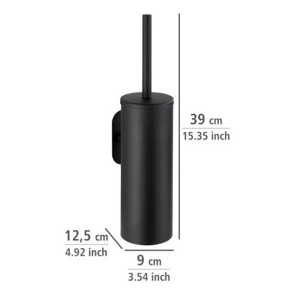 WENKO 24289100-WC WC-Bürste TURBO-LOC OREA BLACK 9 x 39,5 cm Edelstahl/schwarz