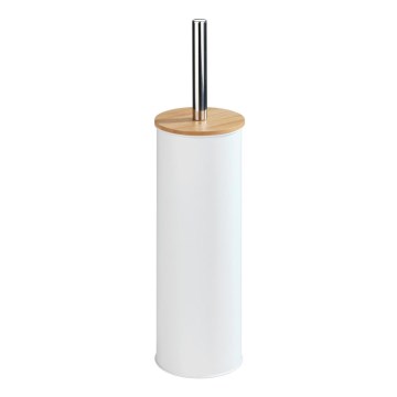 WENKO 24393100 - WC-Bürste TORTONA, 9,5 x 38,5 cm, weiß/braun