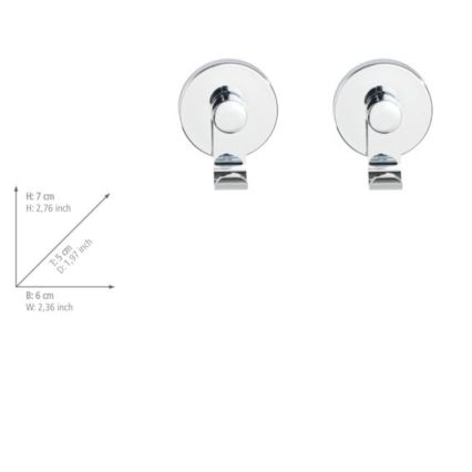 WENKO 24466100-Haken VACUUM-LOC 6x7 cm glänzendes Chrom