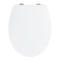WENKO 24516100-WC WC-Sitz, Tragkraft 300/350 kg, 37x44,5 cm, weiß/silber