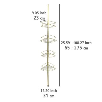WENKO 24569100-Eckregal DOLCEDO 31x275 cm goldfarben
