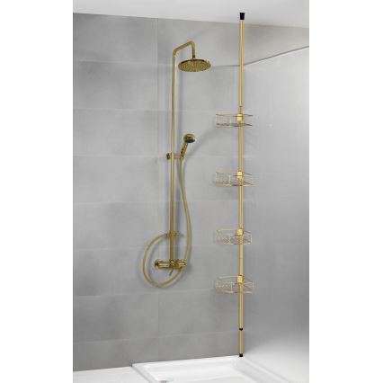 WENKO 24569100-Eckregal DOLCEDO 31x275 cm goldfarben