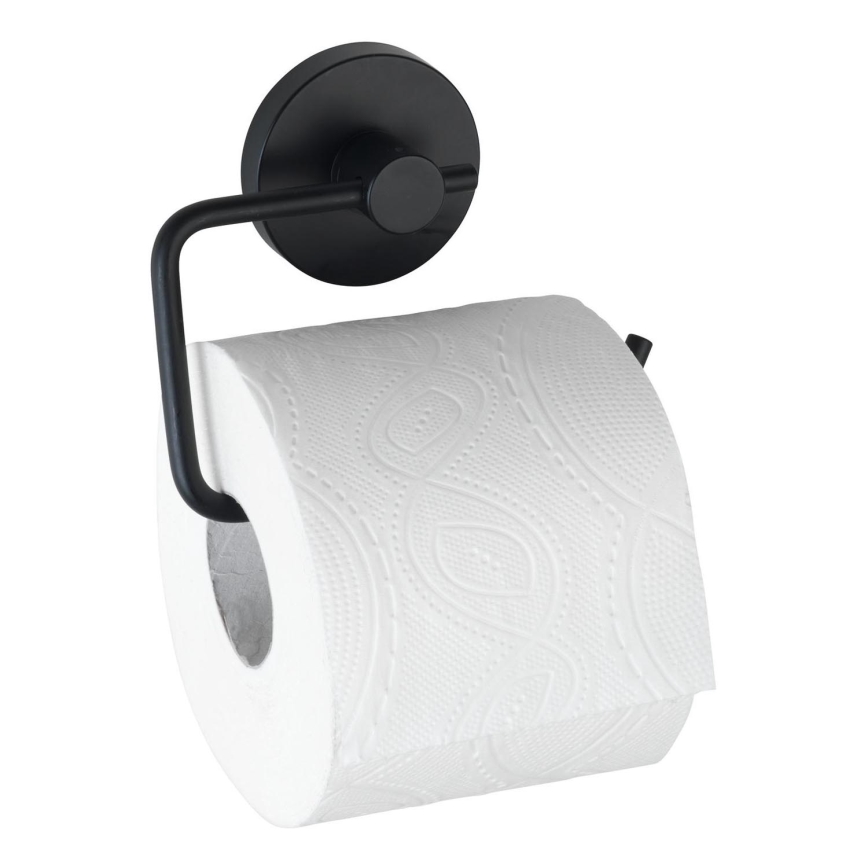WENKO 24738100-Toilettenpapierhalter VACUUM-LOC RUND SCHW 13,5x10,5 cm schwarz