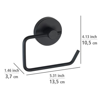 WENKO 24738100-Toilettenpapierhalter VACUUM-LOC RUND SCHW 13,5x10,5 cm schwarz