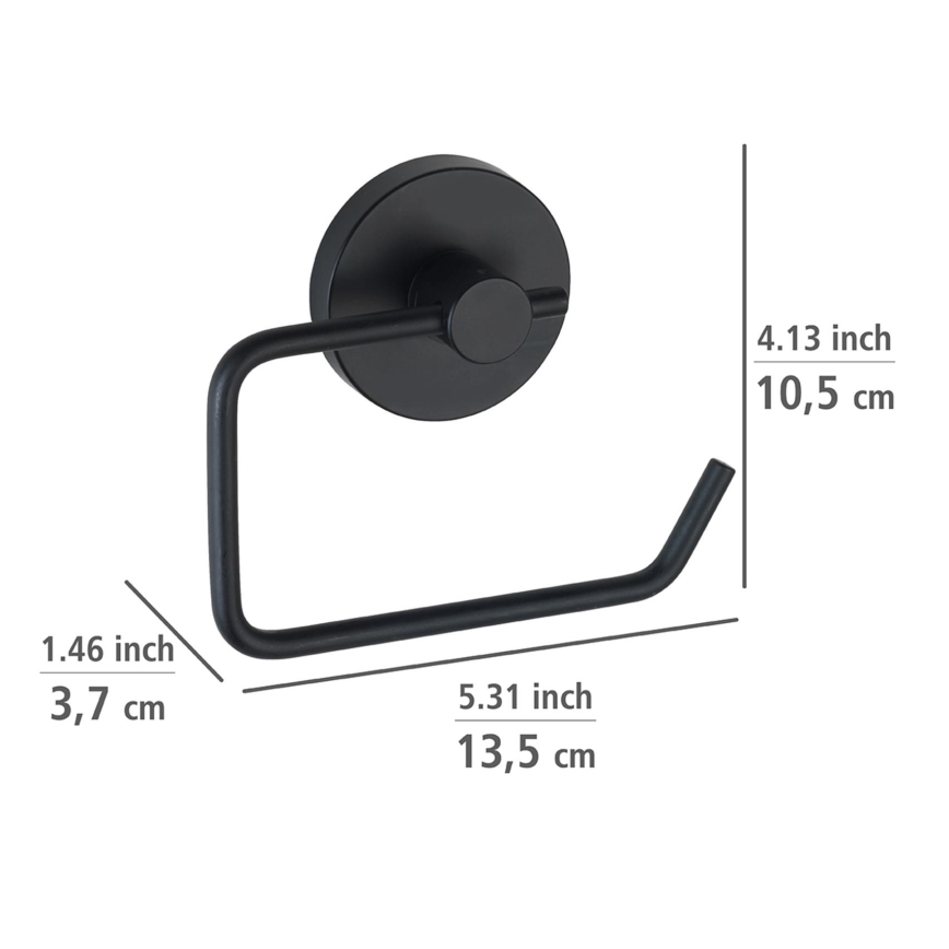 WENKO 24738100-Toilettenpapierhalter VACUUM-LOC RUND SCHW 13,5x10,5 cm schwarz