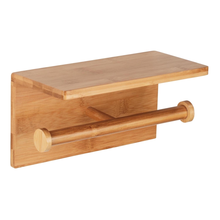 WENKO 24745100 - Toilettenpapierhalter BAMBUSA, 25 x 13 cm, braun