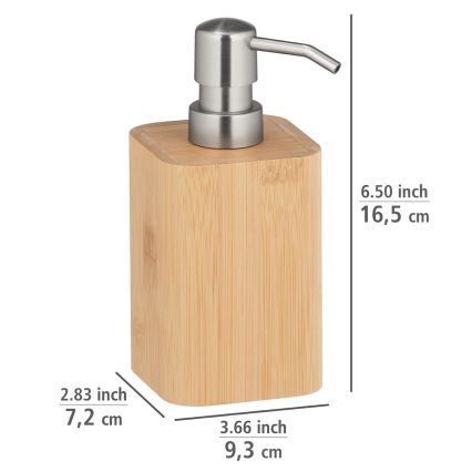 WENKO 24747100 - Seifenspender BAMBUSA 9,3 x 16,5 cm braun