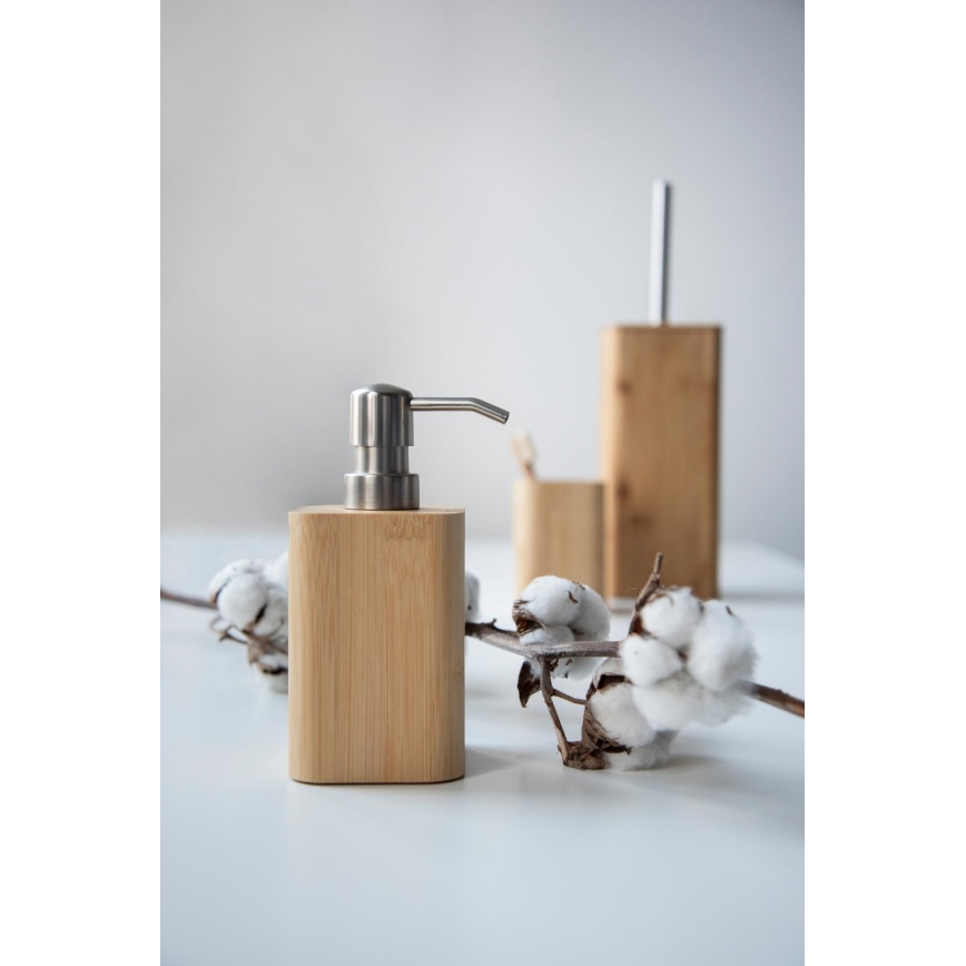 WENKO 24747100 - Seifenspender BAMBUSA 9,3 x 16,5 cm braun