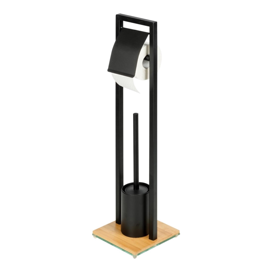 WENKO 24751100 - WC-Set BAMBUSA 18x72,5 cm schwarz/braun