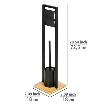WENKO 24751100 - WC-Set BAMBUSA 18x72,5 cm schwarz/braun