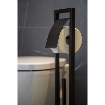 WENKO 24751100 - WC-Set BAMBUSA 18x72,5 cm schwarz/braun