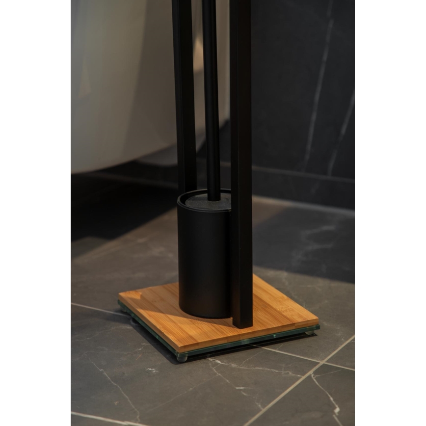 WENKO 24751100 - WC-Set BAMBUSA 18x72,5 cm schwarz/braun