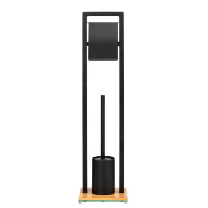 WENKO 24751100 - WC-Set BAMBUSA 18x72,5 cm schwarz/braun