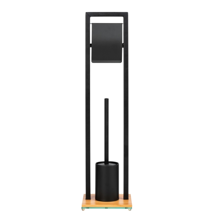 WENKO 24751100 - WC-Set BAMBUSA 18x72,5 cm schwarz/braun
