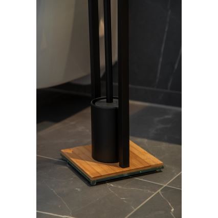 WENKO 24751100 - WC-Set BAMBU⁠SA 18x72,5 cm schwarz/braun