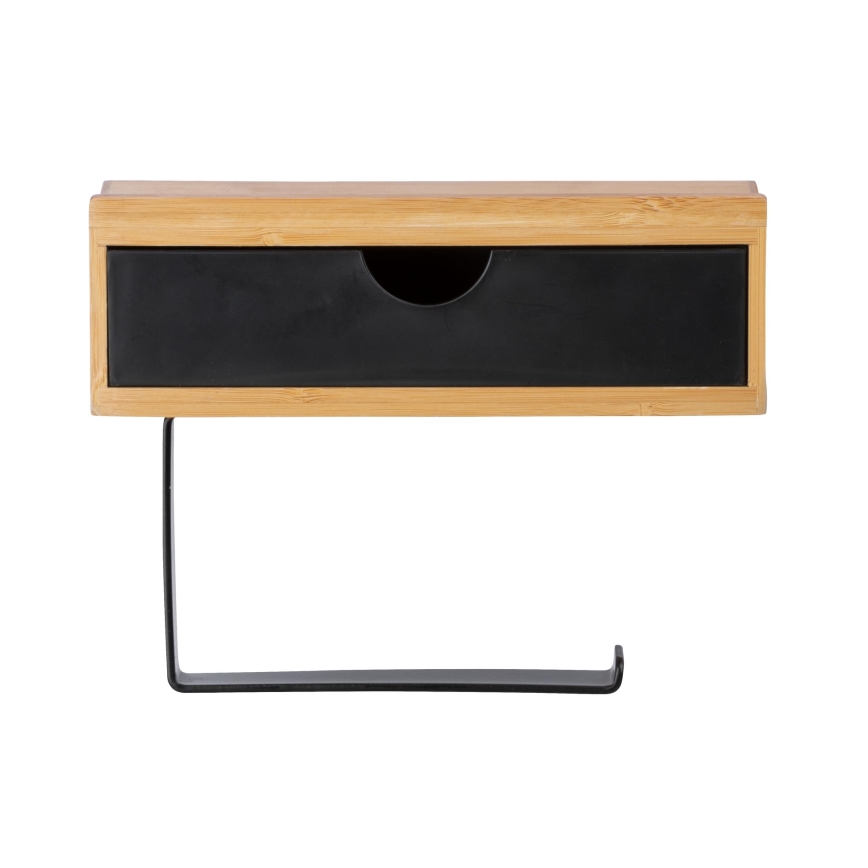 WENKO 24754100 - Toilettenpapierhalter BAMBUSA 18,5x14 cm braun/schwarz