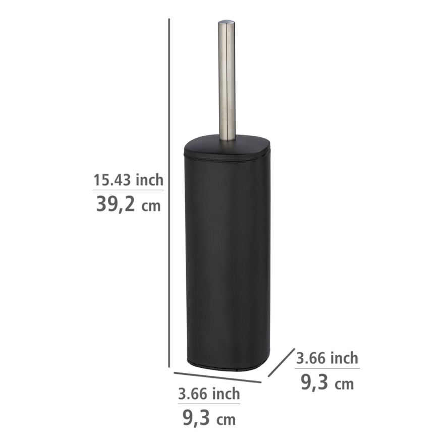 WENKO 24778100 - WC-Bürste ALASSIO 9,3x39,2 cm Edelstahl/schwarz