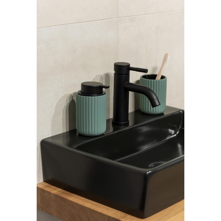 WENKO 24807100 - Seifenspender BELLUNO 8x13,5 cm grün/schwarz