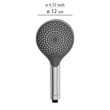 WENKO 24921100 - Duschkopf Wassersparsystem 12x12 cm, glänzender Chrom/Grau